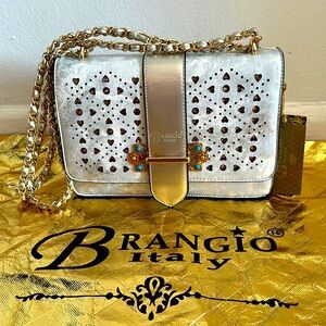 Brangio Italy 🇮🇹 Designed Silver Handbag 👜